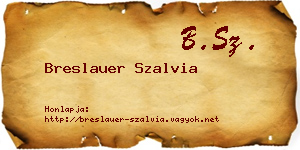 Breslauer Szalvia névjegykártya